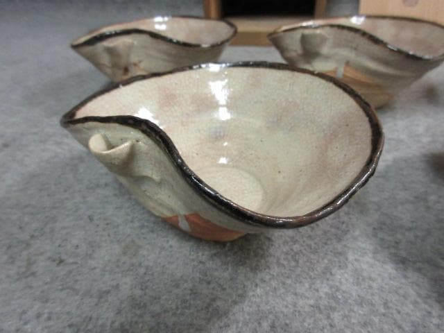 萩焼坂倉新兵衛片口鉢五客箱入り [B24850]