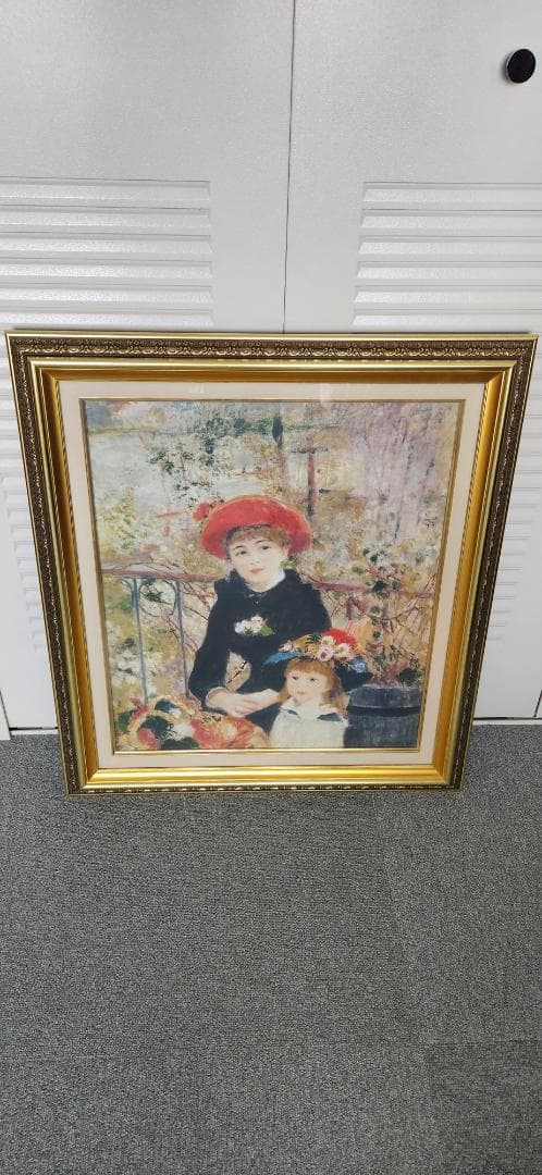 印象派 油彩画　複製品　ルノワール　テラスにて