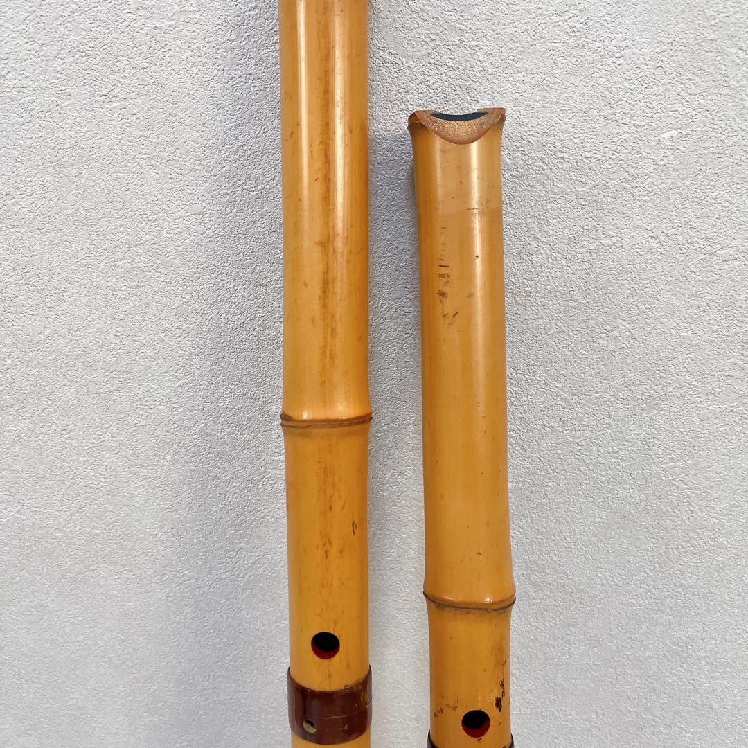 T*u様 尺八 都山流 深水銘 一尺八寸 一尺六寸 2本セット ハードケース付