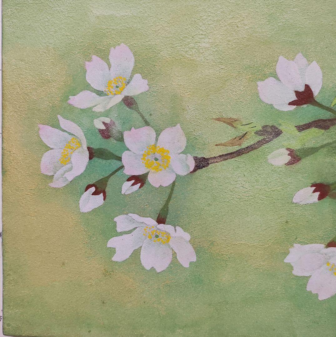 大野道　「桜」日本画　花鳥画　額装品