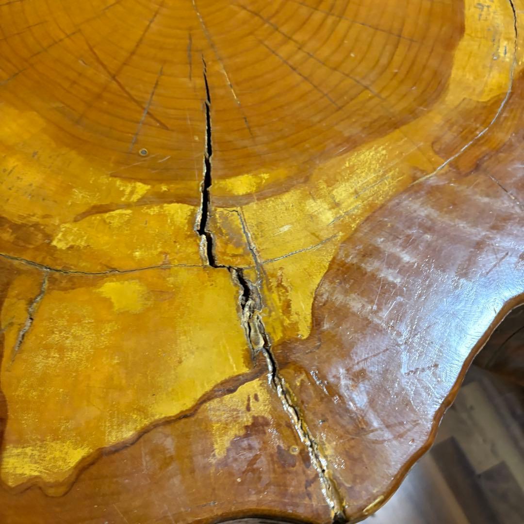 ②送料設置込み　丸太　切り株　ダイニングテーブル　　おそらく欅