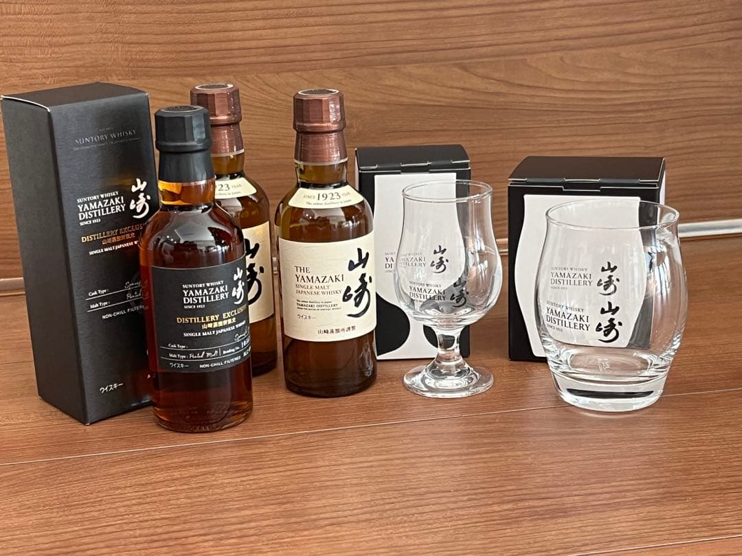 サントリー　山崎　ウィスキー　180ml 山崎蒸留所限定　グラスセット　未開封