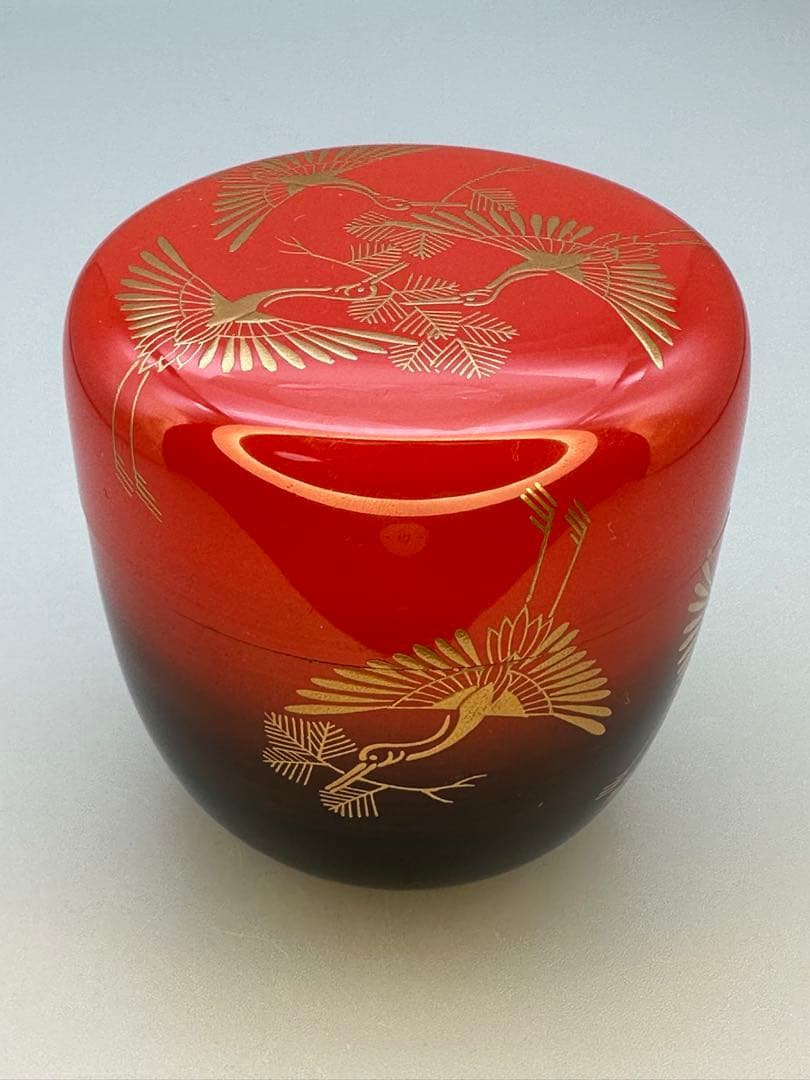 茶道具　棗　西村松雲　松喰鶴