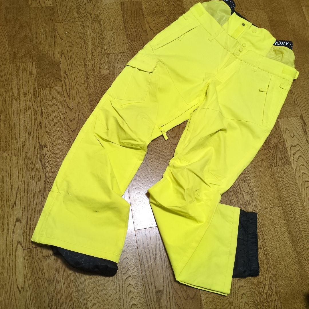 【美品】ROXY　スノボウェア　上下セットアップ　Ｓ　　ブルー　総柄　イエロー