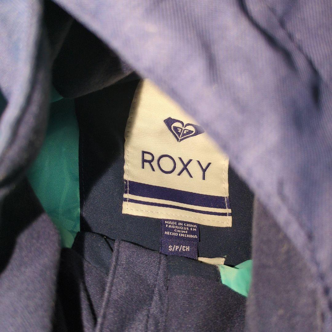 【美品】ROXY　スノボウェア　上下セットアップ　Ｓ　　ブルー　総柄　イエロー