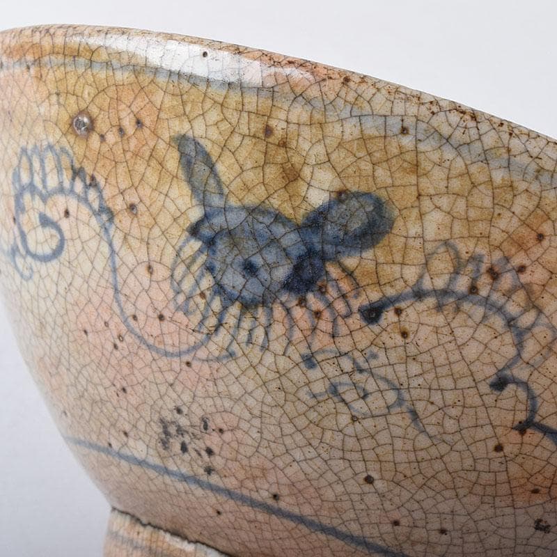 茶道具　瀬戸焼　古瀬戸　染付鳳凰文　平茶碗　鉢　C　R8598H