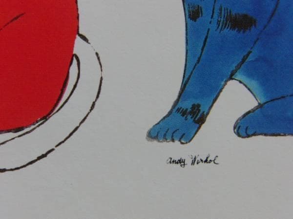 アンディ・ウォーホル、猫6B、超希少画集画、美品、新品額装付