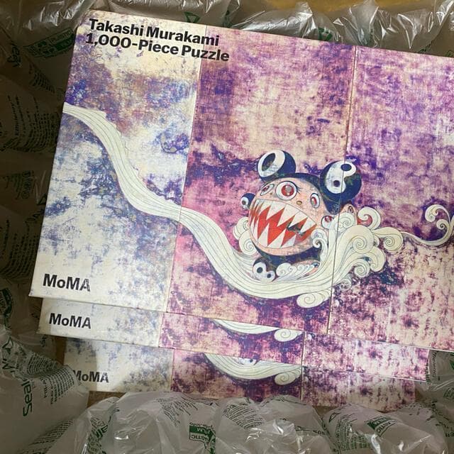 村上隆の3枚組絵画『727』高品質1000ピースの村上隆ジグソーパズル