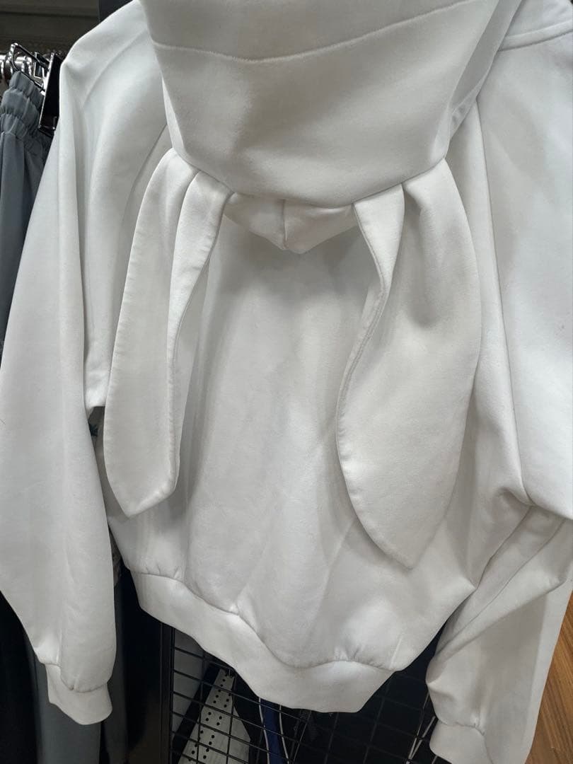 JACK BUNNY ホワイト ジップアップパーカー　スエット