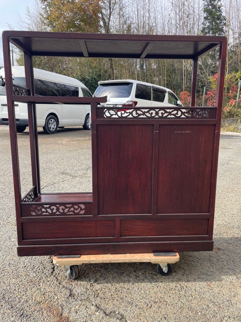 蒔絵　茶箪笥　飾り棚　唐木　和箪笥　アンテイク花梨　昭和レトロ