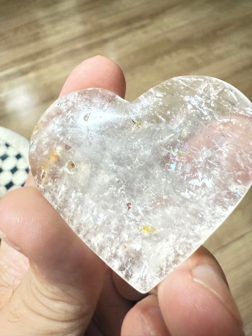 新品まとめ売りヒラヤマハート水晶3点セット格安　虹入り　共生タイプ　送料無料