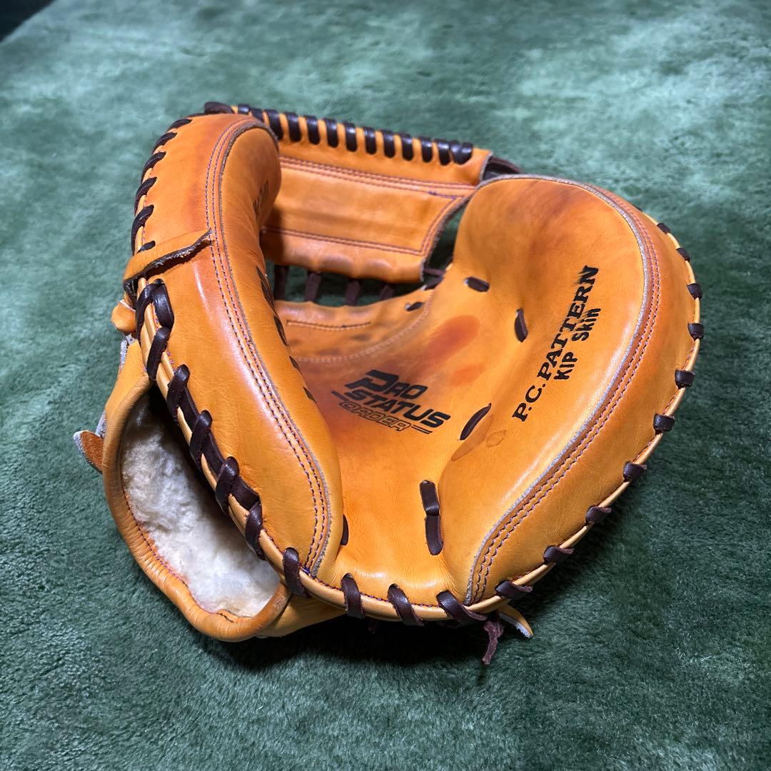 ZETT 硬式用グローブ 日本製 オレンジ