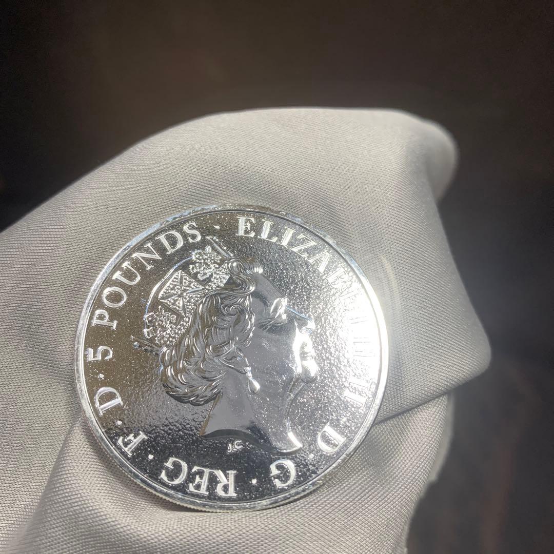 S 2 純銀貨 2オンス クイーンズビースト　2016 ライオン・イングランド