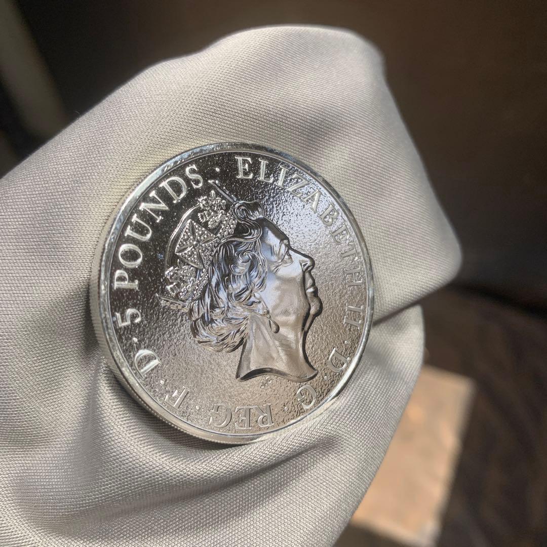 S 2 純銀貨 2オンス クイーンズビースト　2016 ライオン・イングランド