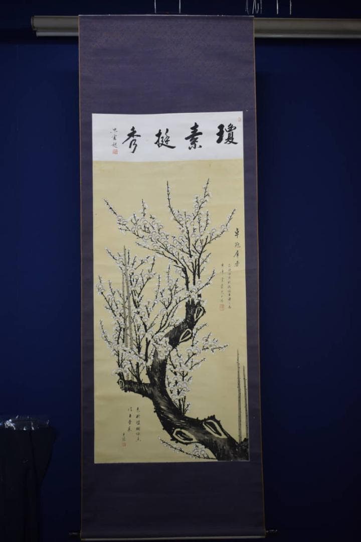 不詳/作者不詳/白梅画賛/布袋屋掛軸HE-801