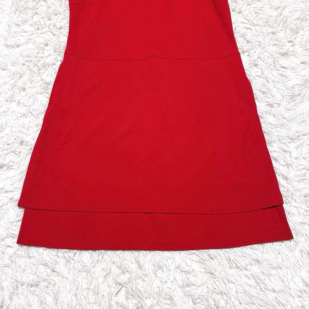 LANVIN SPORT 半袖 ワンピース レッド 赤 ゴルフ ウエア 40