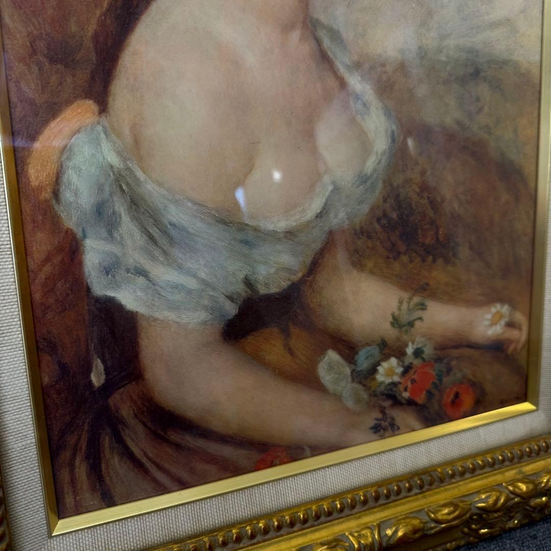 ルノアール RENOIR （1841〜1919）花をもつ少女額縁付
