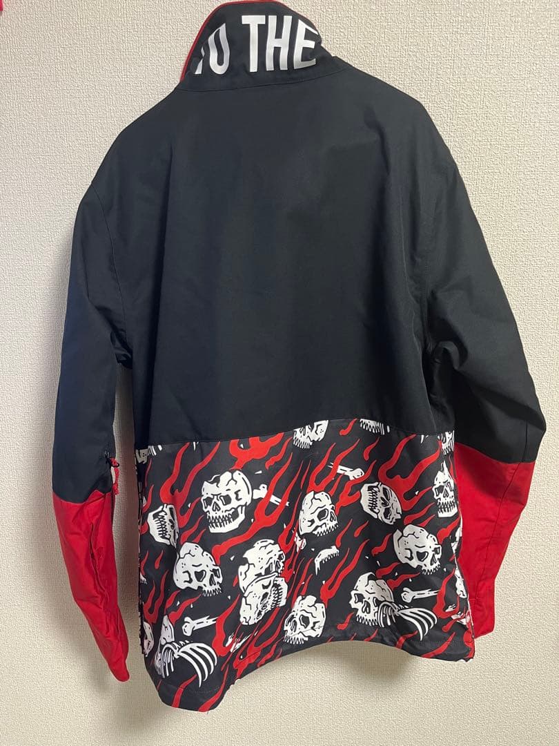 スノーボード ハーフジップジャケット 黒/赤