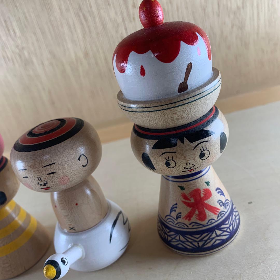 こけし　クッキーズ　cookies 4体セット　やかん　もも　氷　スワン