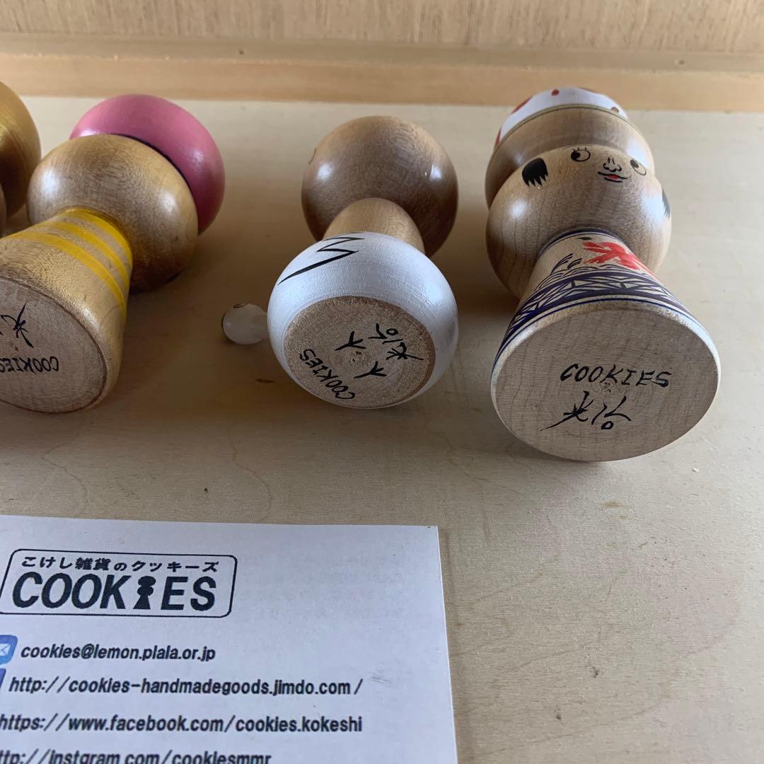 こけし　クッキーズ　cookies 4体セット　やかん　もも　氷　スワン