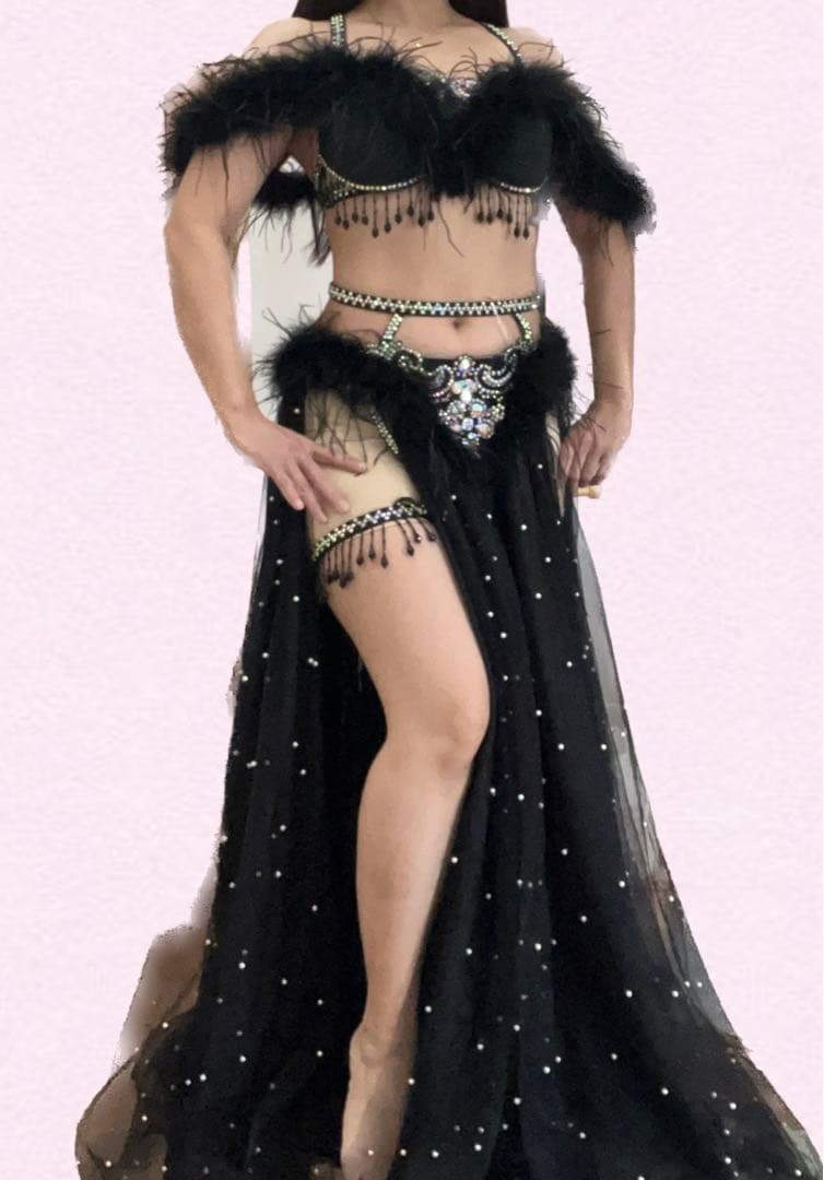 ベリーダンス衣装 黒　クリスマス　コスプレ