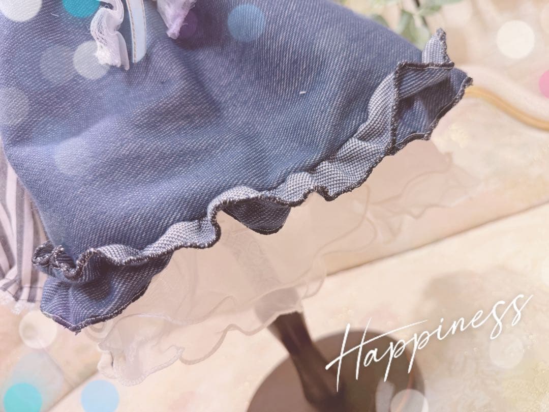 B445.pon2pan2☆犬☆デニムニットスモックワンピ