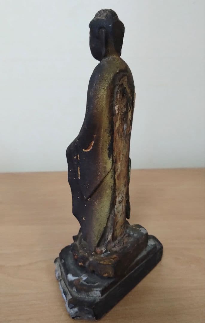 木彫り　金彩　阿弥陀如来像　江戸時代