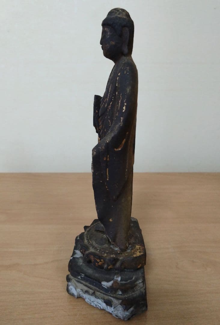 木彫り　金彩　阿弥陀如来像　江戸時代