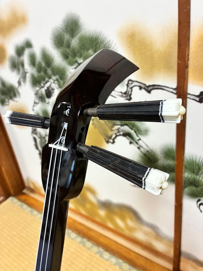 沖縄三線！黒木上質カマゴン！知念大工型！本張り【一枚張り】