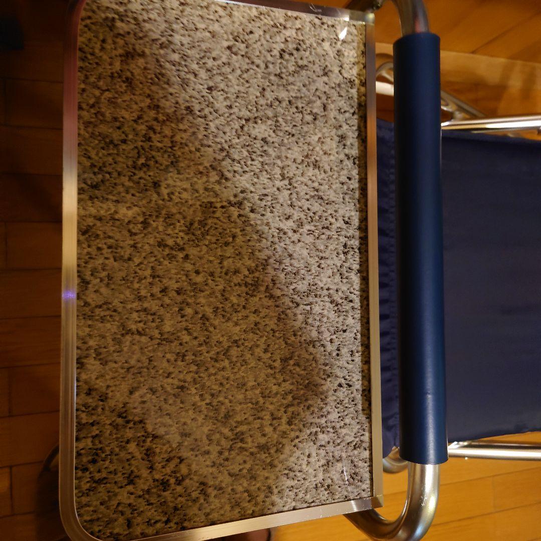 美品！CAPTAINSTAGアウトドアディレクターチェアーサイド御影石調テーブル