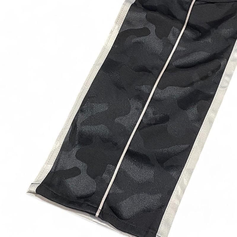 マークアンドロナ ストレッチパンツ カモフラ 迷彩柄 ブラック S