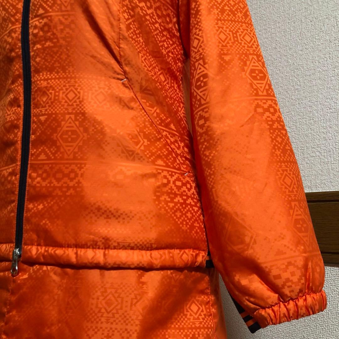セットアップ マンシングウェア 中綿 パーカー スカート オレンジ 総柄 M