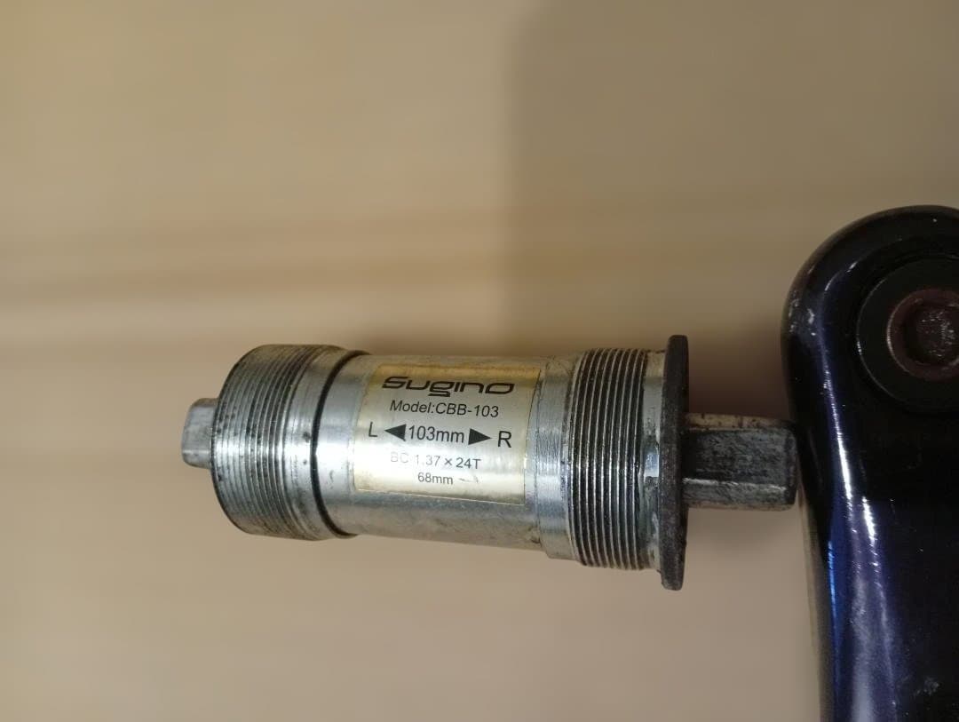 SUGINO メッセンジャークランクセット BB,チェーンリング付 48T