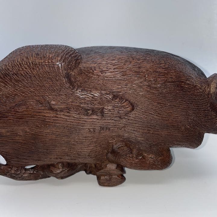 牛の木彫り 置物 アンティーク