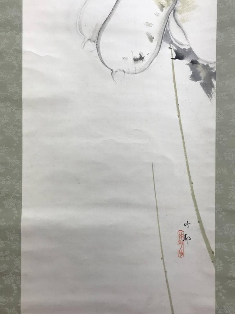 真作/田近竹邨/早春図/掛軸/名家伝来/AE-196