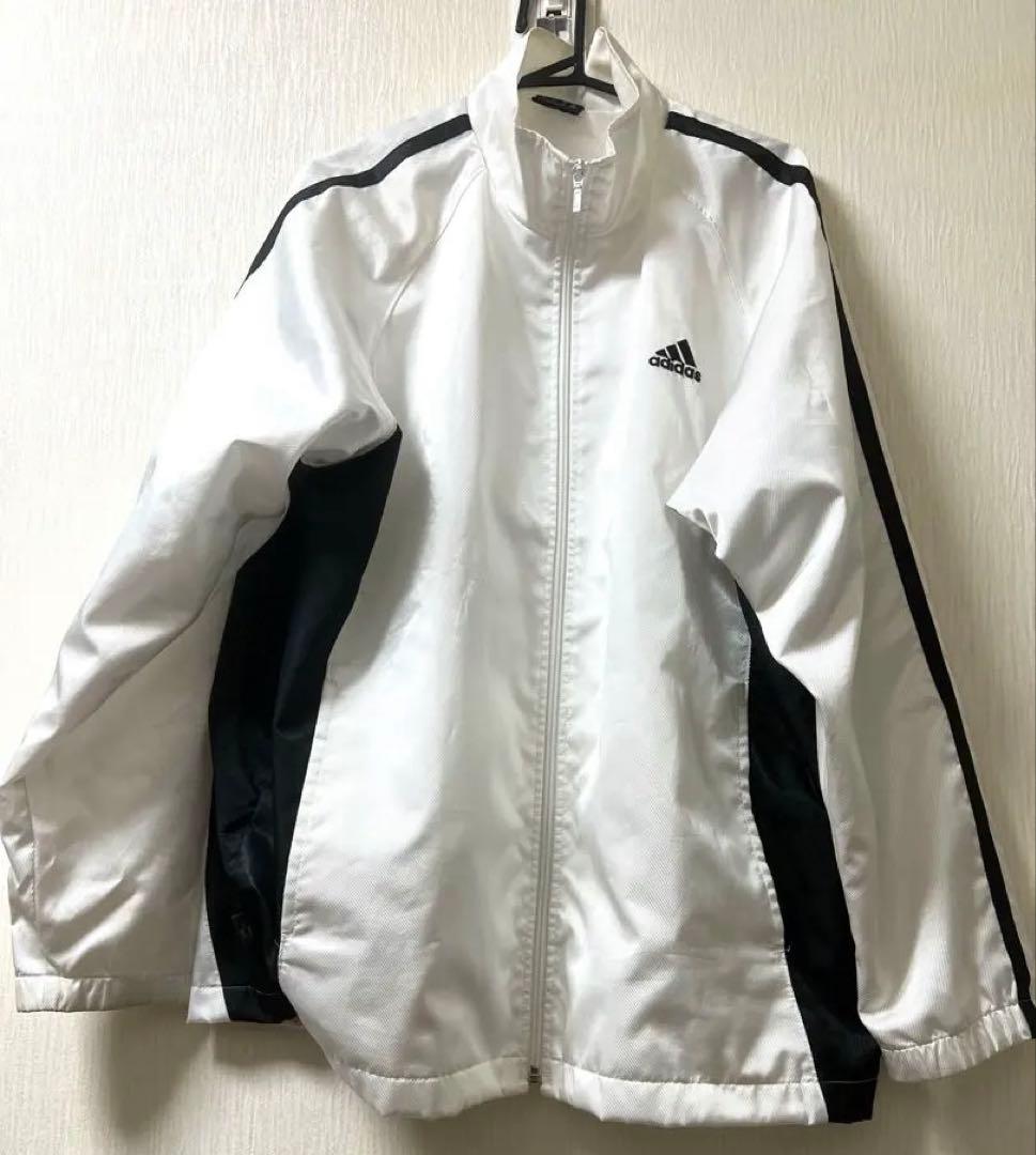 adidas 白　ジャージ　ホワイト　シャカシャカ　アディダス