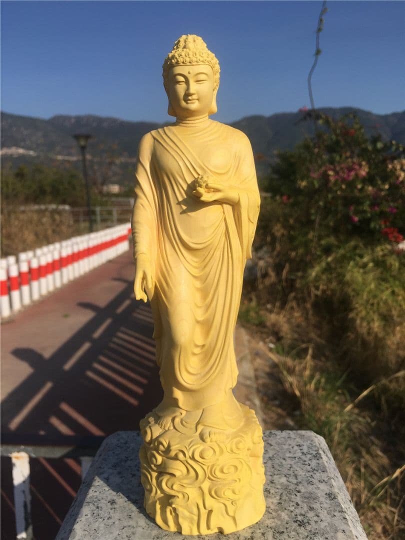 高級ポプラ木材 仏教美術 仏像 精密彫刻 仏像 手製 木彫仏像 大日如来駅像