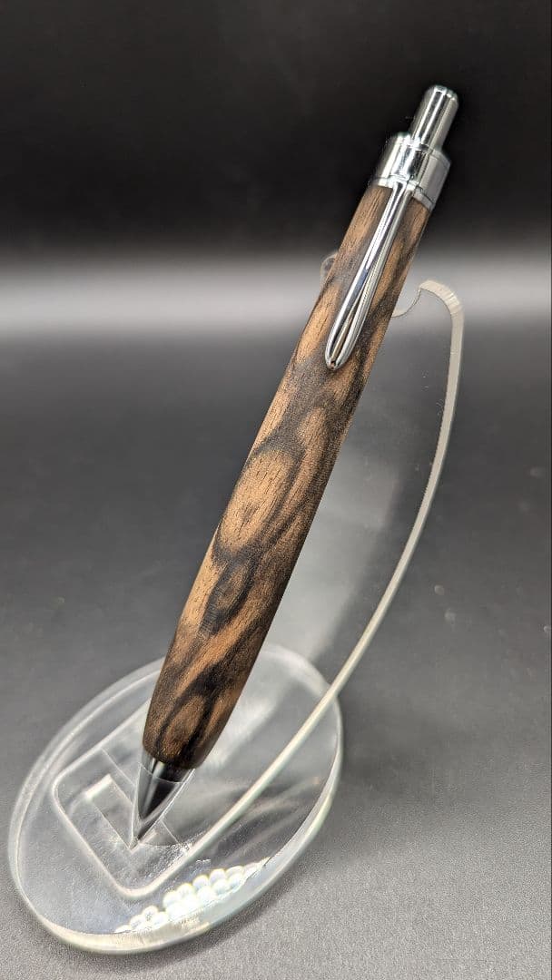 392ペン工房翌檜　極上　黒柿孔雀杢　木軸シャーペン　ボールペン