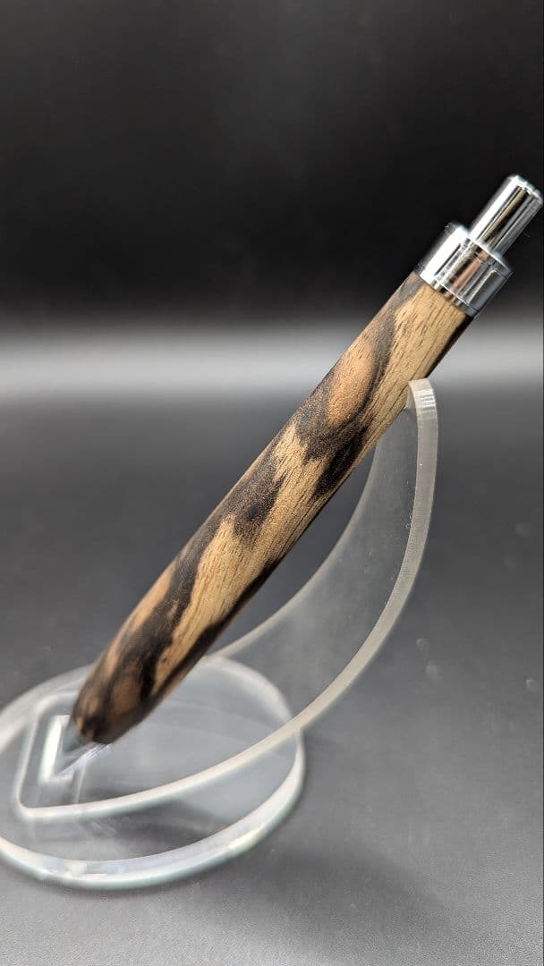 392ペン工房翌檜　極上　黒柿孔雀杢　木軸シャーペン　ボールペン