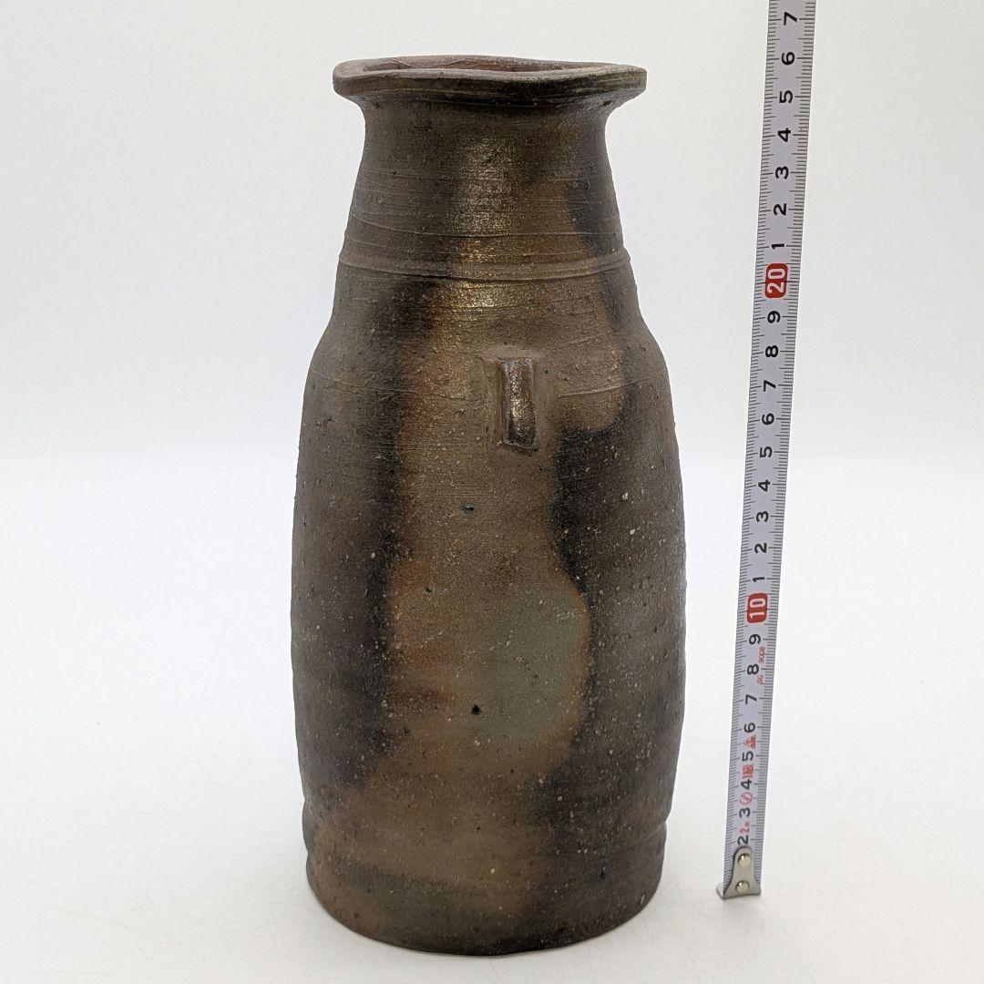 岡山県重要無形文化財 藤原建 備前焼 花入 合箱合布 花瓶 花器 フラワーベース