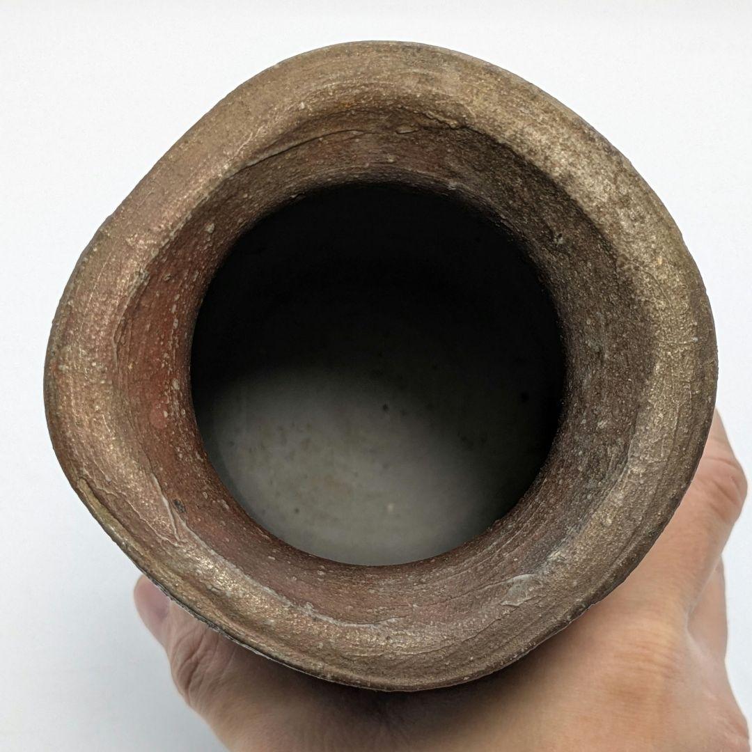 岡山県重要無形文化財 藤原建 備前焼 花入 合箱合布 花瓶 花器 フラワーベース