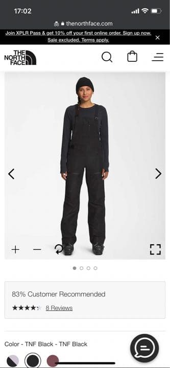 【新品、値下げ】The North Faceビブパンツ、US Mサイズ