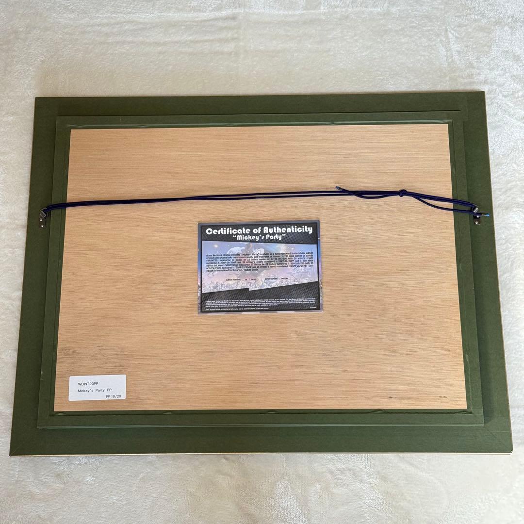 三田恒夫 Mickey’s Party 直筆サイン 証明書 PP アート 限定品