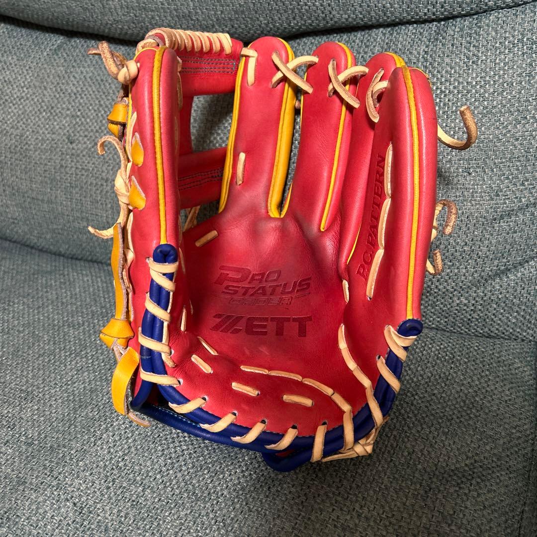 ZETT 軟式グローブ源田モデル　内野手用　オーダー　鈴木印入り　袋付き