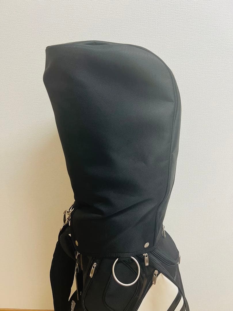 adidas アディダス　3ライン　ゴルフキャディバッグ　ブラック/ホワイト