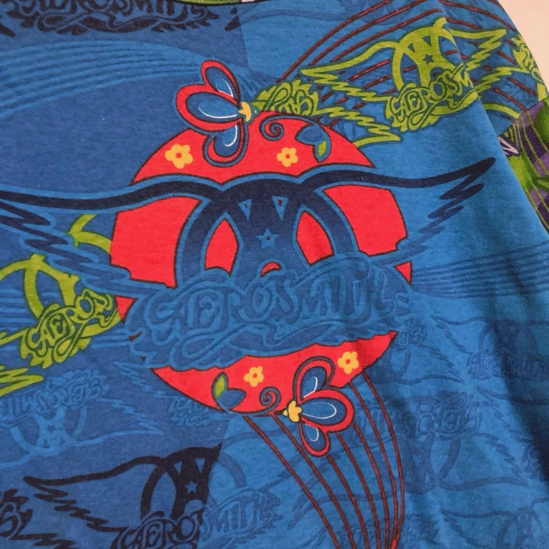 エアロスミス 90~00s ビンテージ サイケ柄 ロンT