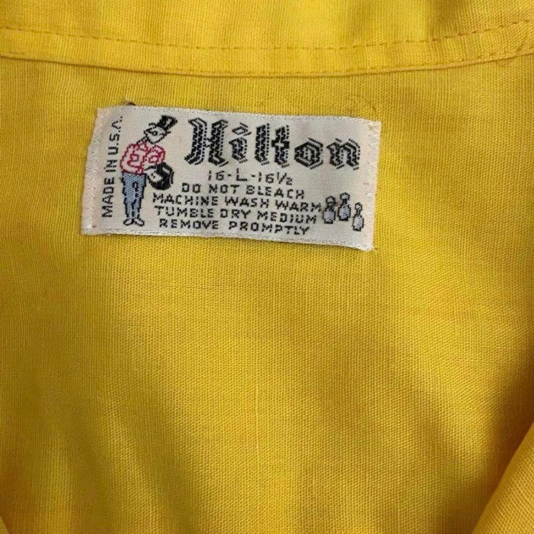 ヒルトンボーリングシャツ開襟70sUSA製チェーンステッチvintage古着