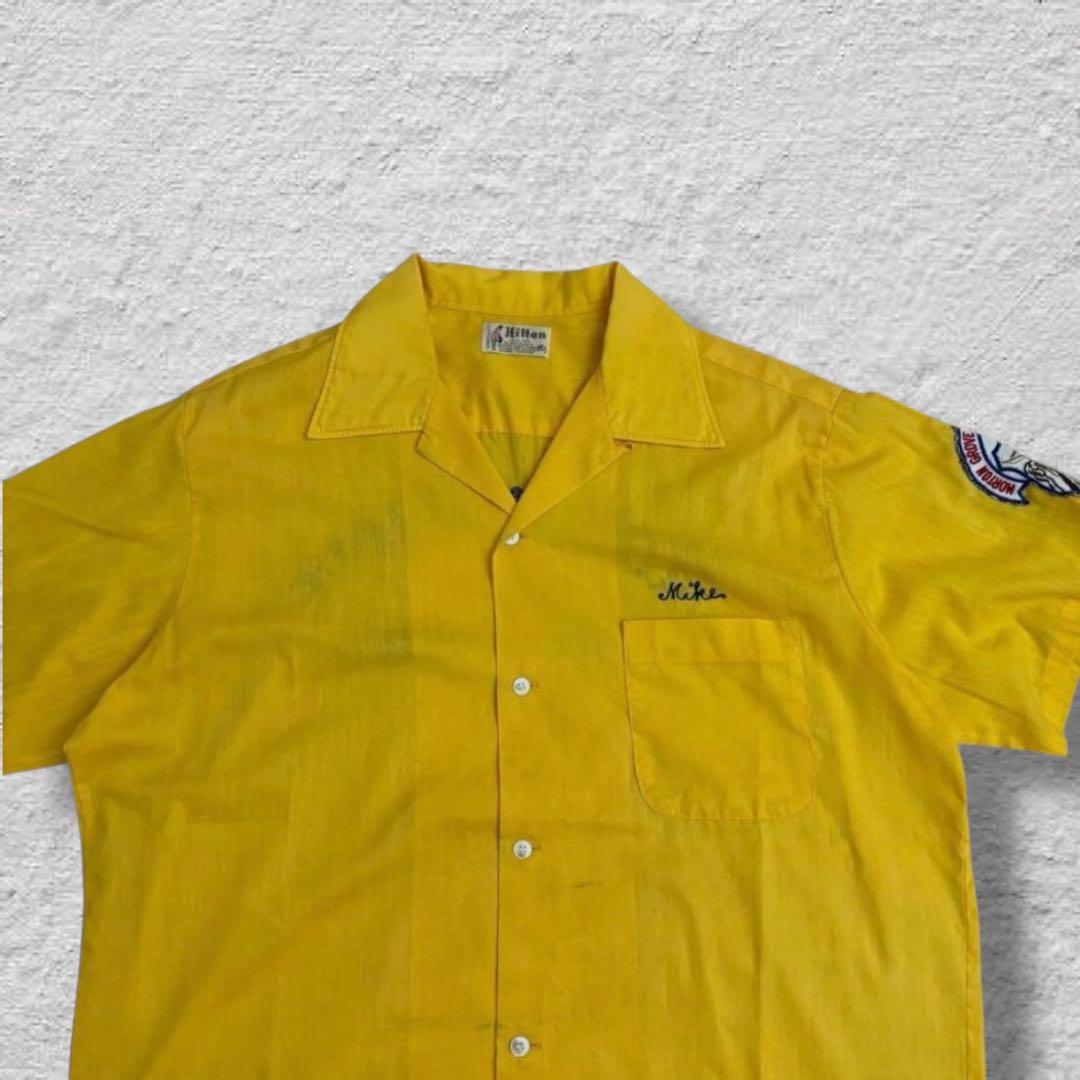 ヒルトンボーリングシャツ開襟70sUSA製チェーンステッチvintage古着