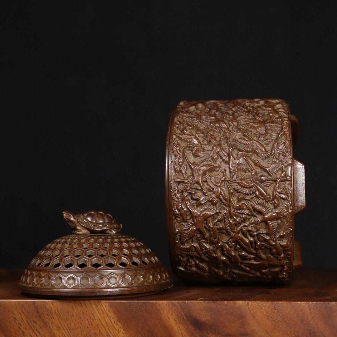 銅 細工 千鶴香炉 香塔 香道具 香薫炉工芸品 美術品 置物