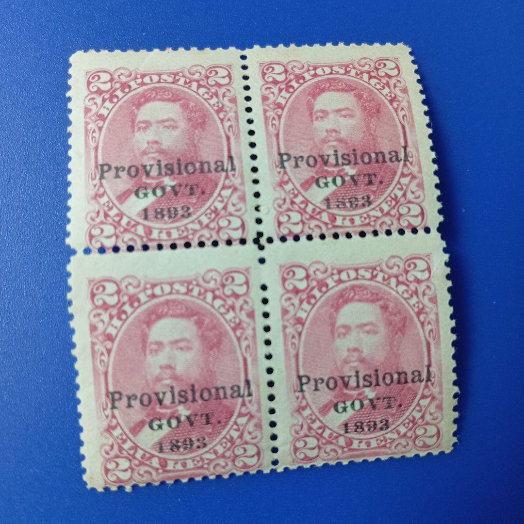 8828 外国切手 1893年 アメリカハワイ暫定政府 田型 加刷 レア